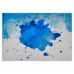 Tapete Beliani Tapete Retangular com Padrão Abstrato Odalar de Poliéster Azul 140x200