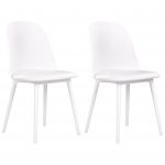 Beliani Conjunto de Cadeiras Minimalista Fomby de Material Sintético Branco 45x43x82