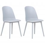 Beliani Conjunto de Cadeiras Minimalista Fomby de Material Sintético Azul 45x43x82