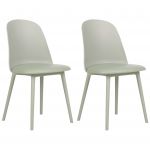 Beliani Conjunto de Cadeiras Minimalista Fomby de Material Sintético Verde 45x43x82