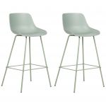 Beliani Conjunto de 2 Cadeiras de Bar Emmet de Material Sintético Verde 49x47x100