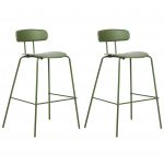 Beliani Conjunto de 2 Cadeiras de Bar Sibley de Material Sintético Verde 53x52x95