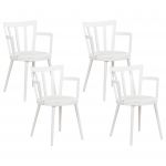 Beliani Conjunto de 4 Cadeiras Minimalistas Morill de Material Sintético Branco 45x52x77
