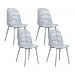 Beliani Conjunto de 4 Cadeiras Minimalistas Emory de Material Sintético Azul 45x52x81
