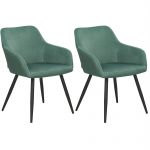 Beliani Conjunto de 2 Cadeiras de Refeição Modernas Casmalia de Veludo Verde 59x62x78