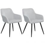 Beliani Conjunto de 2 Cadeiras de Refeição Modernas Casmalia de Veludo Cinzento 59x62x78