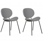 Beliani Conjunto de 2 Cadeiras de Refeição Estilo Retro Luana de Poliéster Preto 50x52x80