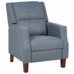 Beliani Cadeira Reclinável Egersund de Poliéster Azul 75x141x97