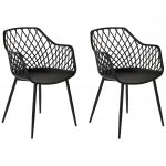 Beliani Conjunto de Cadeiras de Jantar de Estilo Escandinavo Nashua Ii de Material Sintético Preto 50x51x86