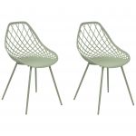 Beliani Conjunto de 2 Cadeiras de Jantar em Estilo Escandinavo Canton Ii de Material Sintético Verde 46x52x86
