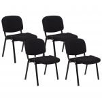 Beliani Conjunto de Cadeiras sem Apoio de Braços Centralia de Poliéster Preto 55x41x80