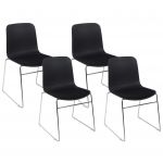 Beliani Conjunto Cadeiras de Conferência Modernas sem Repousa-braços Nulato de Poliéster Preto 46x50x79