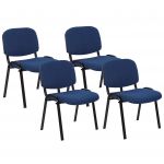 Beliani Conjunto de Cadeiras sem Apoio de Braços Centralia de Poliéster Azul 55x41x80