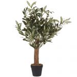 Beliani Planta Artificial Olive Tree de Material Sintético Verde 50x50x77