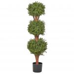 Beliani Planta Artificial Buxus Ball Tree de Material Sintético Verde 35x35x120