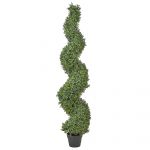 Beliani Planta Artificial Buxus Spiral Tree de Material Sintético Verde 30x30x158