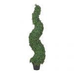 Beliani Planta Artificial Boxwood Spiral Tree de Material Sintético Verde 20x20x120