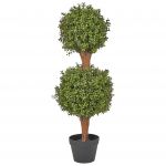 Beliani Planta Artificial Buxus Ball Tree de Material Sintético Verde 38x38x92