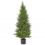 Beliani Planta Artificial Cedar Tree de Material Sintético Verde 40x40x120