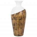 Beliani um Vaso Maravilhoso Feito de Cerâmica Bona de Terracota Branco 20x20x45