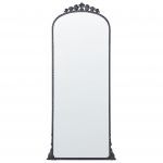 Beliani Espelho Decorativo de Estilo Glamoroso Livry de Ferro Preto 51x3x114