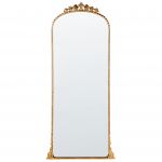 Beliani Espelho Decorativo de Estilo Glamoroso Livry de Ferro Dourado 51x3x114