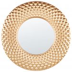 Beliani Espelho Decorativo Redondo Combe de Ferro Dourado 60x1x60