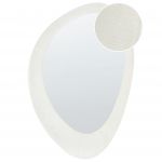 Beliani Espelho Decorativo Suspenso Audes de Veludo Branco 60x4x90