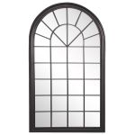 Beliani Espelho Decorativo em Forma de Arco Trevol de Ferro Preto 77x5x130