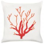 Beliani Almofada Decorativa Coral de Algodão Branco 45x45x10