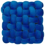Beliani Almofada Decorativa Sirali de Veludo Azul 30x30x12
