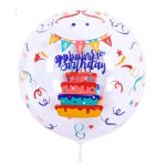 Omnific Balão Bubble / Globo Happy Birthday (50cm)