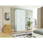 Ideia Home Design Roupeiro Solar 2 portas e 2 gavetas (Branco) Branco 81,3 x 184,8 x 52,2 cm