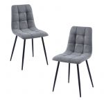 Conjunto 2 Cadeiras Stuhl Tecido Cinza Escuro