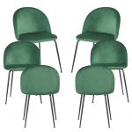 Conjunto 6 Cadeiras Black Dalnia Veludo Verde