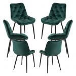 Conjunto 6 Cadeiras Miska Veludo Verde