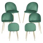 Conjunto 6 Cadeiras Golden Dalnia Veludo Verde