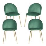 Conjunto 4 Cadeiras Golden Dalnia Veludo Verde