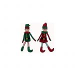 Elfo de Natal Verde/Vermelho 37cm