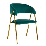 Cadeira Mihu Gold Veludo Verde