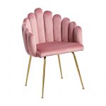 Cadeira Bhoja Veludo Rosa
