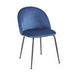 Cadeira Black Dalnia Veludo Azul