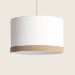 efectoLED Candeeiro Suspenso Tecido Leya Natural Branco - 99993_206448