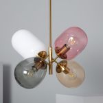 efectoLED Candeeiro Suspenso Metal e Vidro Papallona Dourado - 64412_125808