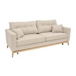 Sofá Vente Unique 3 Lugares Convertível Tecido Creme Kenza