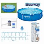 Bestway Piscina com Filtro 396 X H 84 cm