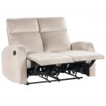 Sofá Beliani 2 Lugares Verdal de Veludo Creme 128x73x102