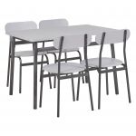 Beliani Conjunto de Refeição Velden de Mdf Cinzento 110x70x75