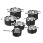 Silampos Conjunto 7 Peças Comfort Glass Black
