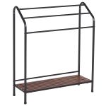 Beliani Suporte para Toalha Muriva de Aço Preto 72x27x85